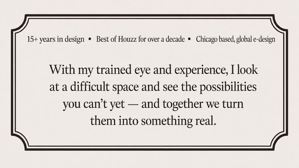 Design credentials and Cathy Zaeske's approach to seeing possibilities in difficult spaces