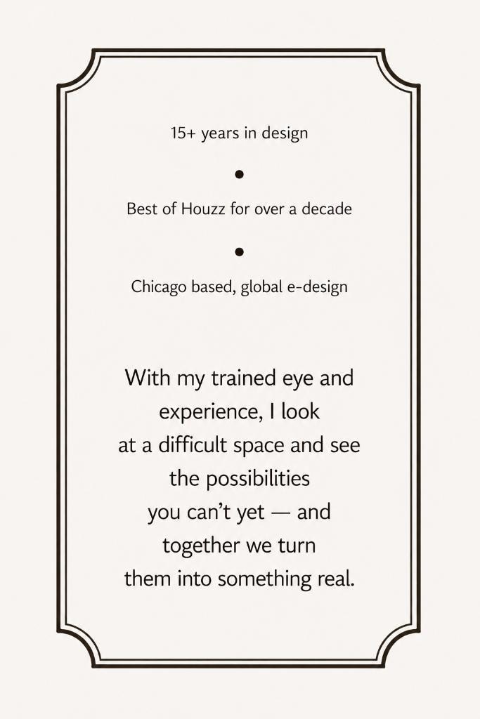 Design credentials and Cathy Zaeske's approach to seeing possibilities in difficult spaces